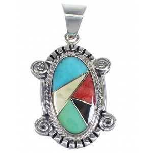  Multistone And Sterling Silver Southwest Pendant Jewelry VX54994