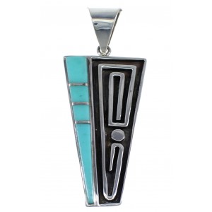 Turquoise Genuine Sterling Silver Southwest Pendant JX54243