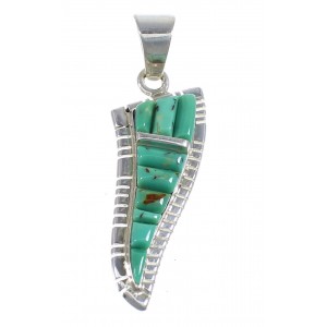 Sterling Silver Southwest Turquoise Inlay Slide Pendant JX54253