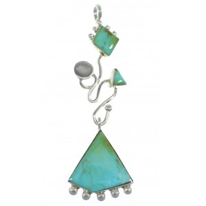 Turquoise And Silver Slide Southwest Pendant WX57876