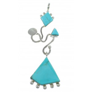 Southwestern Turquoise Silver Slide Pendant WX57889