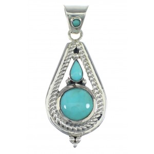 Southwest Turquoise Sterling Silver Slide Pendant WX57942