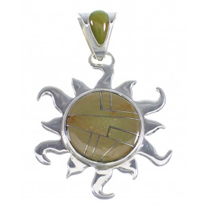 Authentic Sterling Silver Turquoise Sun Pendant VX55171