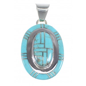 Genuine Sterling Silver And Turquoise Pendant Jewelry VX54727