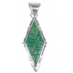 Southwest Turquoise And Genuine Sterling Silver Pendant Jewelry VX54795