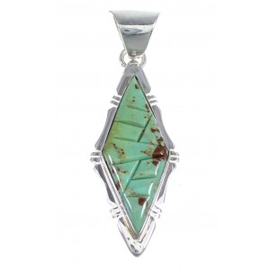 Turquoise And Authentic Sterling Silver Pendant Jewelry VX54798