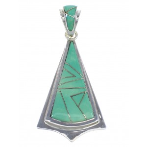 Genuine Sterling Silver And Turquoise Southwest Pendant Jewelry VX55404