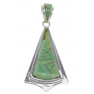 Turquoise Inlay And Sterling Silver Southwest Pendant Jewelry VX55409