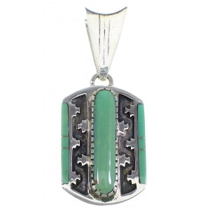 Turquoise And Sterling Silver Pendant Southwest Jewelry VX55458