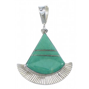 Sterling Silver And Turquoise Inlay Pendant Jewelry VX55676