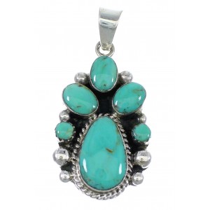 Southwest Sterling Silver And Turquoise Pendant Jewelry VX55719