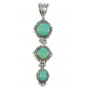 Turquoise And Silver Southwest Slide Pendant VX55743