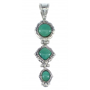 Turquoise And Genuine Sterling Silver Slide Pendant VX55749