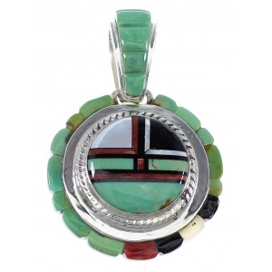 Southwest Silver Multicolor Slide Pendant Jewelry VX55786