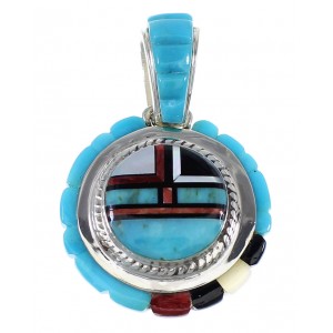 Southwest Sterling Silver Multicolor Slide Pendant VX55790