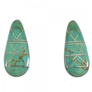 Turquoise And Authentic Sterling Silver Post Earrings VX55947