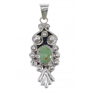 Genuine Sterling Silver And Turquoise Southwest Pendant WX58676