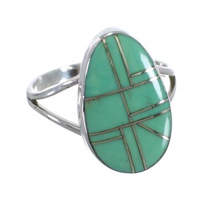 Authenic Sterling Silver And Turquoise Inlay Southwest Ring Size 6-1/4 WX58768