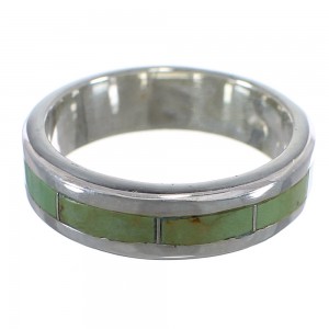 Silver And Turquoise Inlay Ring Size 6-1/2 VX58389