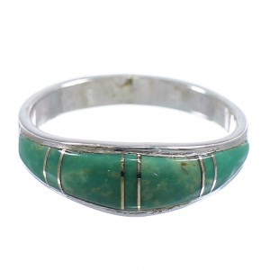 Turquoise And Sterling Silver Southwestern Jewelry Ring Size 6-3/4 WX58894