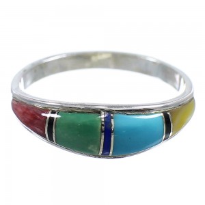 Multicolor Sterling Silver Southwest Ring Size 8-1/4 VX58790