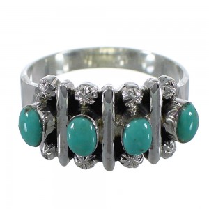 Authentic Sterling Silver Turquoise Ring Size 6-3/4 RX60616