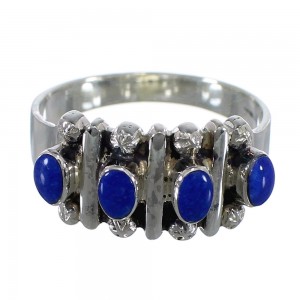 Sterling Silver And Southwestern Lapis Ring Size 6-3/4 RX60713