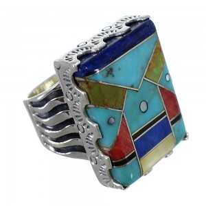 Sterling Silver And Multicolor Southwest Ring Size 4-3/4 YX76177