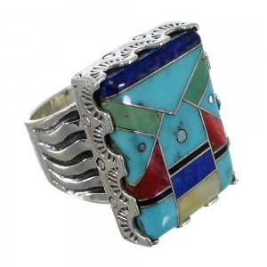 Southwest Multicolor And Sterling Silver Ring Size 6-1/4 YX76201