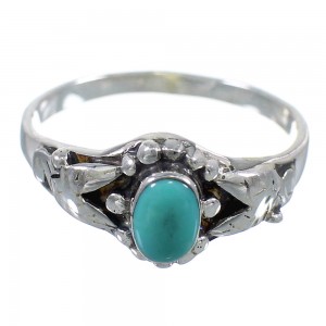 Sterling Silver Southwest Turquoise Ring Size 5-1/4 RX59554