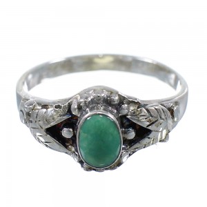 Turquoise Southwestern Sterling Silver Ring Size 6-1/2 RX59566