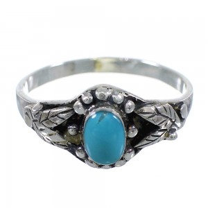 Southwest Turquoise Sterling Silver Ring Size 5-1/4 RX58802