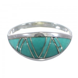 Southwest Turquoise And Silver Ring Size 7-3/4 YX79606