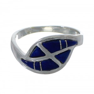 Southwest Jewelry Genuine Sterling Silver Lapis Inlay Ring Size 7-1/4 AX92538