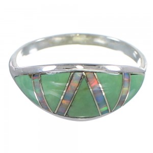 Southwest Opal And Turquoise Sterling Silver Ring Size 5-1/2 AX82786