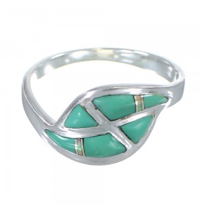 Turquoise And Opal Inlay Authentic Sterling Silver Ring Size 6-3/4 AX82918