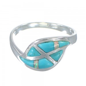 Opal Turquoise Inlay And Silver Southwest Ring Size 6-1/2 AX83003