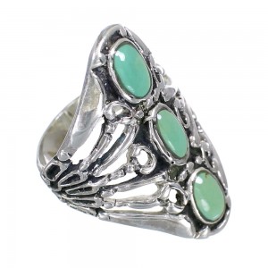 Silver And Turquoise Southwest Ring Size 7-1/2 VX62394