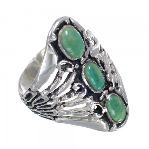 Turquoise And Silver Southwest Jewelry Ring Size 8-3/4 VX62402