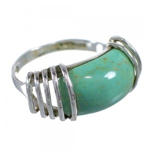 Sterling Silver Southwest Turquoise Ring Size 7 RX80971