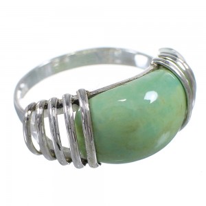 Southwestern Turquoise Sterling Silver Ring Size 8-1/4 RX80980