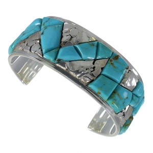 Southwest Authentic Sterling Silver And Turquoise High Quality Bracelet VX60816