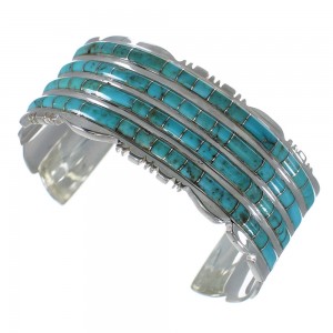 Well-Built Sterling Silver And Turquoise Bracelet VX60945