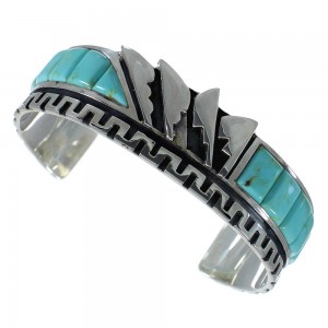 Authentic Sterling Silver And Turquoise Cuff Bracelet Jewelry VX60968