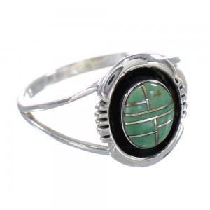 Southwestern Turquoise Sterling Silver Ring Size 8-1/4 RX60139