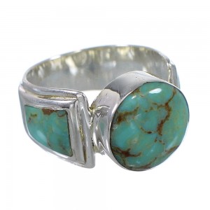 Turquoise Southwest Genuine Sterling Silver Ring Size 5-1/4 QX79214