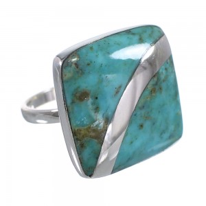 Turquoise Southwest Silver Ring Size 4-1/2 AX79569