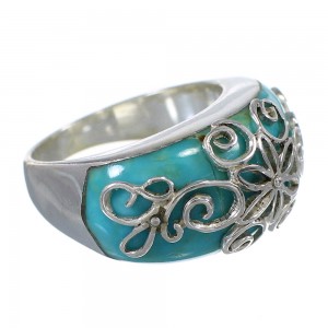 Sterling Silver Turquoise Southwest Ring Size 8 AX79600