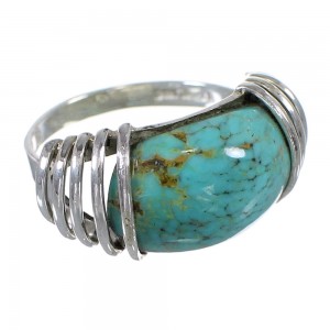 Silver Southwest Turquoise Jewelry Ring Size 6-1/2 QX79382