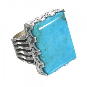 Sterling Silver And Turquoise Southwestern Ring Size 7-1/2 WX62150